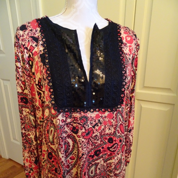 ChaCha Vente Size 1X Paisley Knit Top - Picture 1 of 8